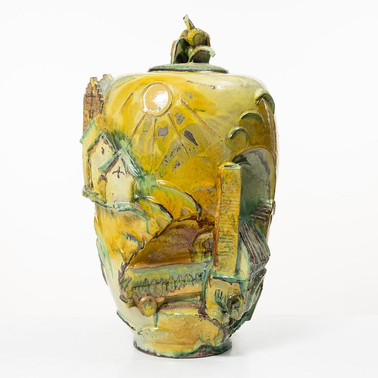 Allan Ebeling, a large lidded vase, 1950.