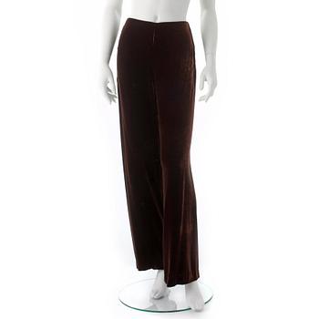 RALPH LAUREN, a pair of brown velvet evening pants.