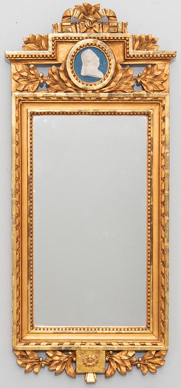 Spegel, sengustaviansk, omkring 1800.