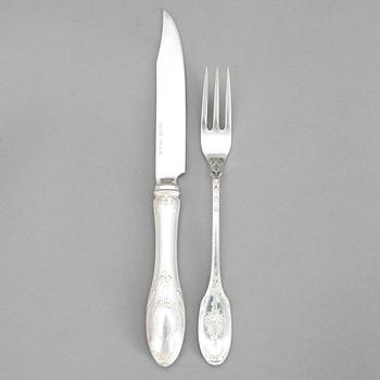 FRUKTBESTICK, 16 delar, silver, WA Bolin. Stockholm 1930-40-tal. Tot ca 510 gram.