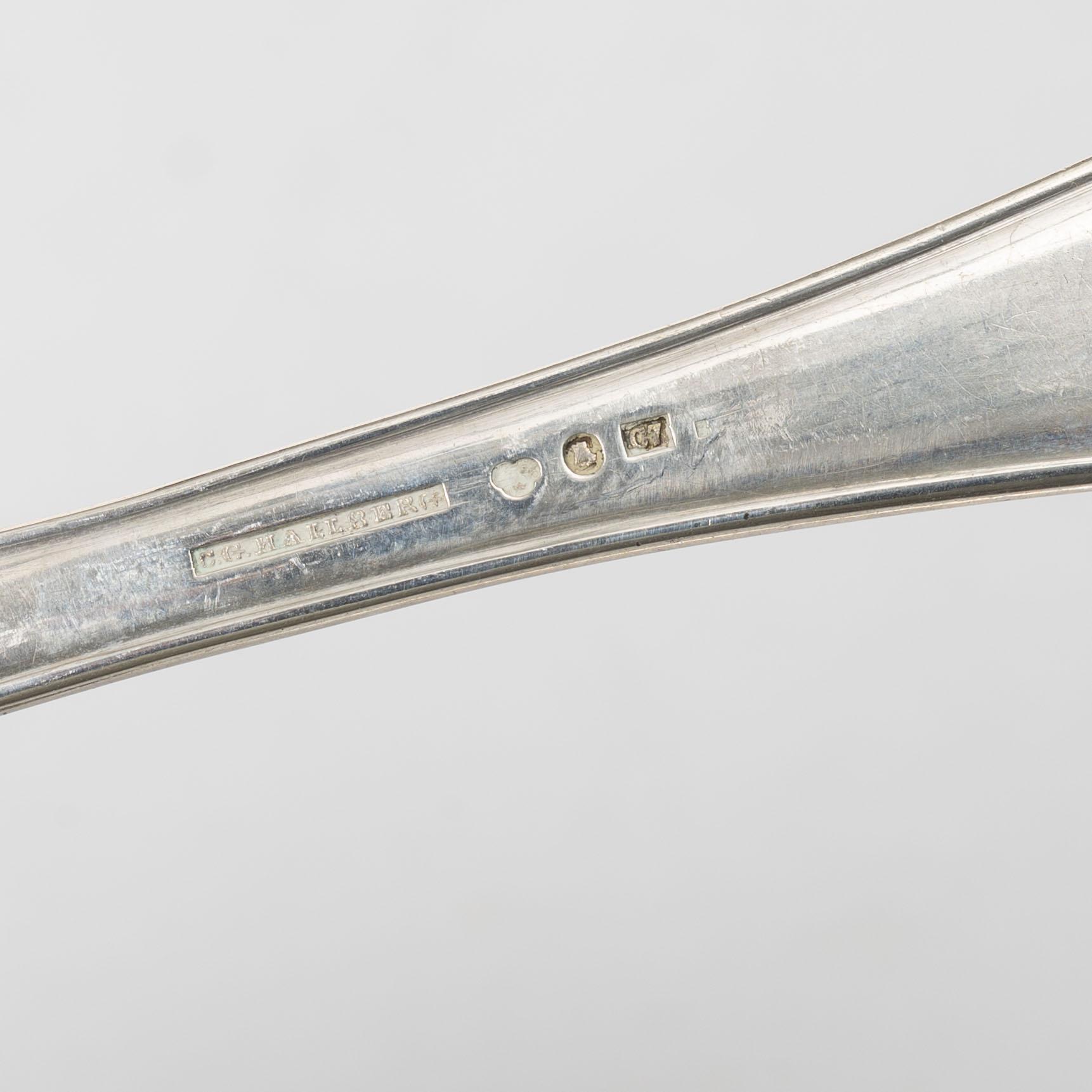 Cutlery, 28 pieces, silver, including CG Hallberg, Stockholm, 1904.