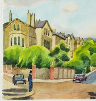 Josef Frank, watercolour, "Rosslyn Hill" (inscribed on the reverse), dated 1961.