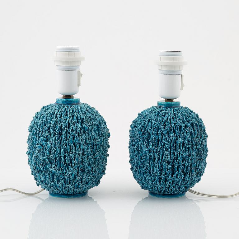 Gunnar Nylund, a pair of stoneware table lamps, Rörstrand, Sweden.