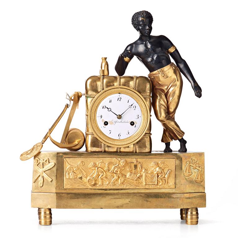 A Empire early 19th Century mantel clock by Dahlström in Stockholm.