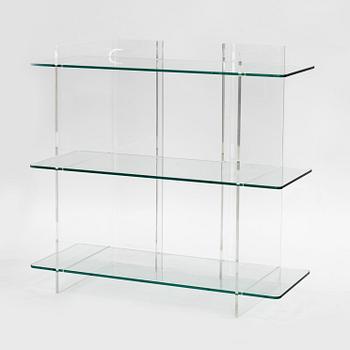 A 'Combiplex' glass and plexiglass shelf, Fogia.