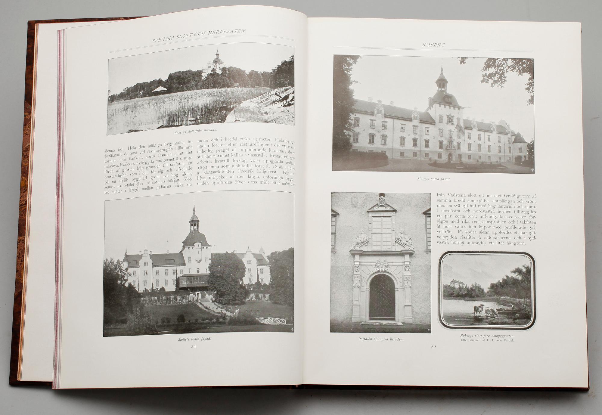BÖCKER, 5 vol, Svenska Slott och Herresäten, Nordisk Familjeboks Tryckeri, Stockholm 1910.