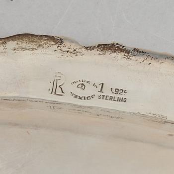 Juveto Lopex Reyes, a sterling silver sugar bowl, creamer and tray, Mexico City, Mexico, mid20th century.