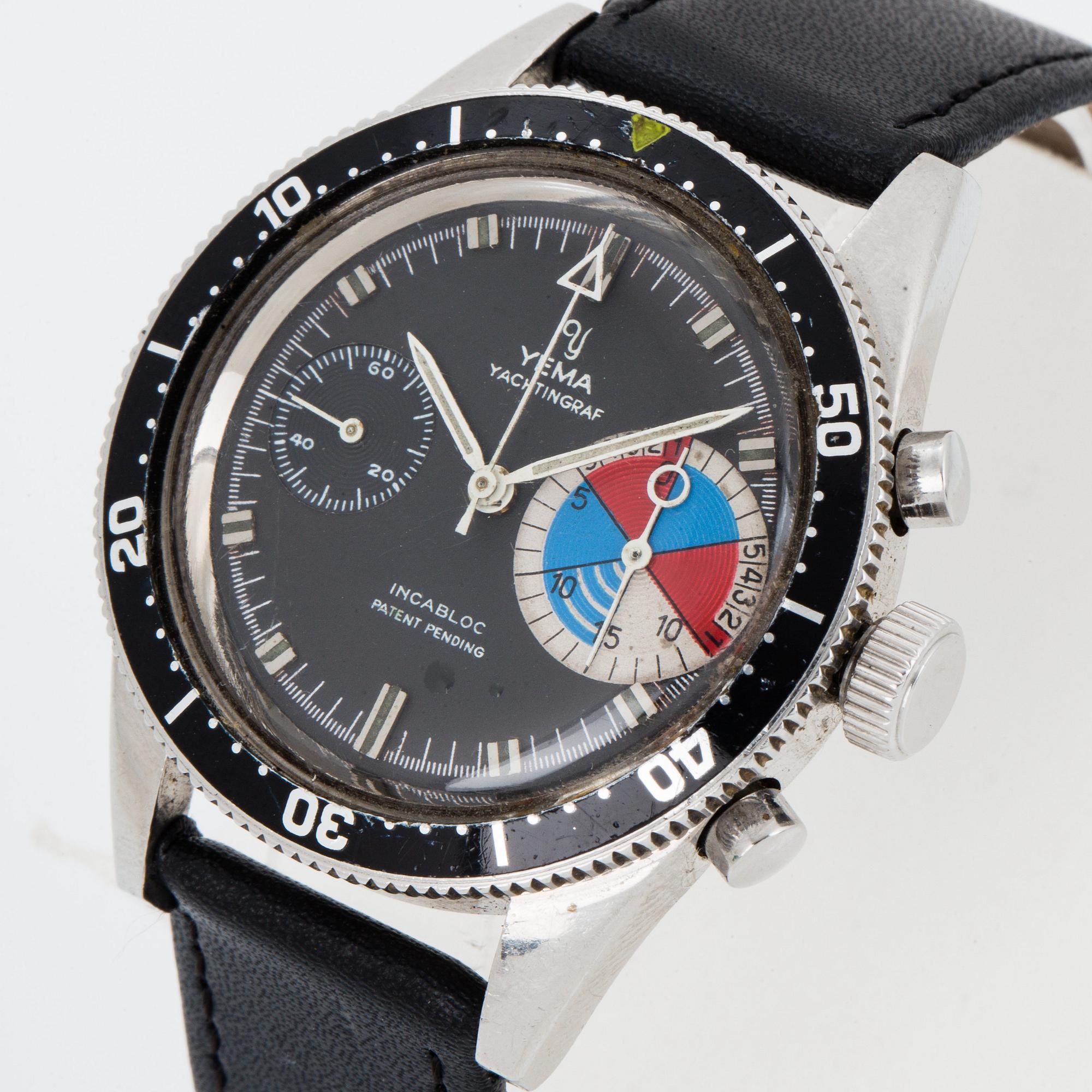 YEMA, Yachtingraf, chronograph, "Patent Pending Dial".