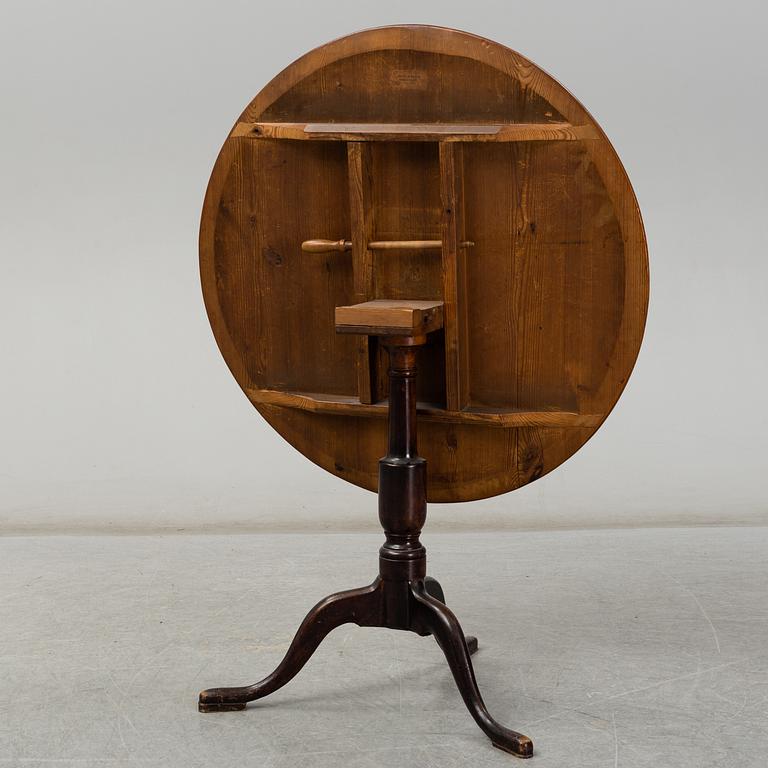 A late gustavian tilt top table by Lorentz Lundelius (master in Köping-Kungsör 1793-1805).