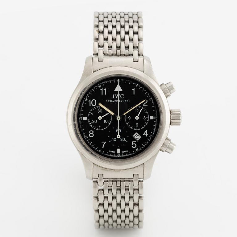 IWC, Schaffhausen, Pilot's chronograph, Mecaquartz, wristwatch, chronograph, 36 mm.