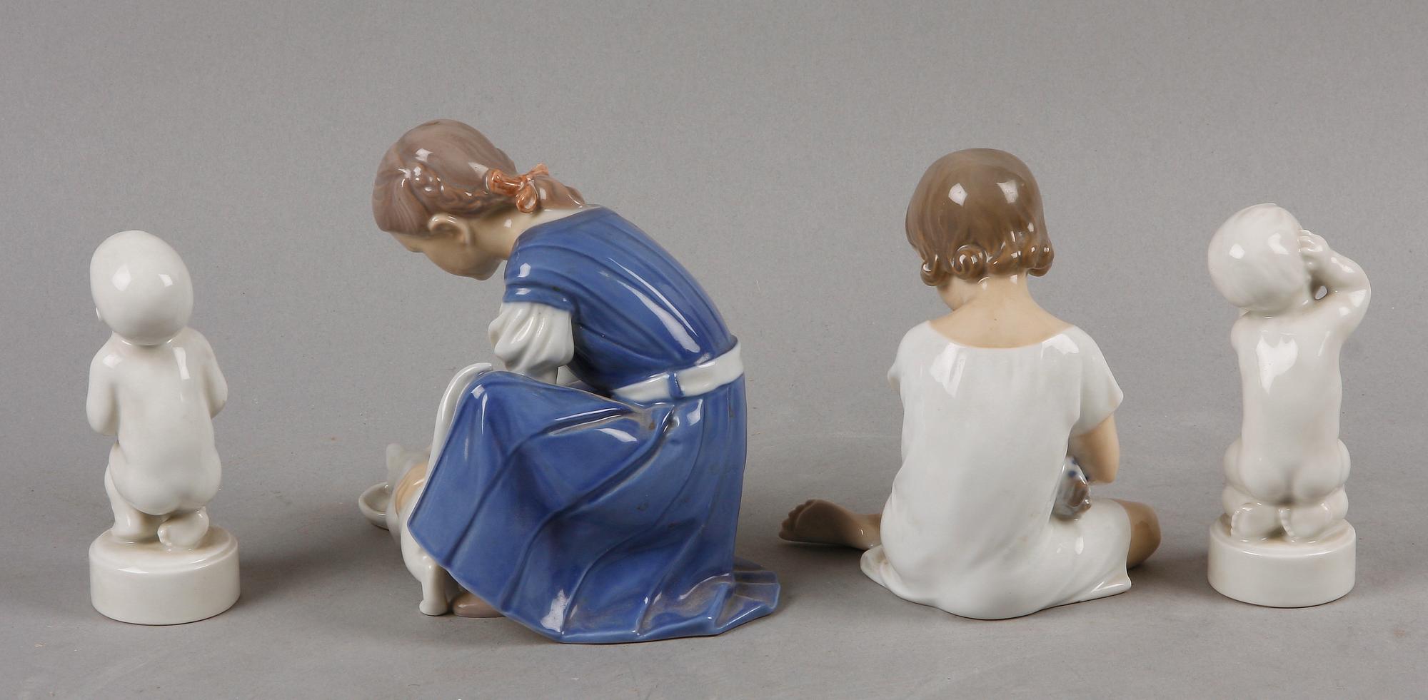 FIGURINER, 4 st, porslin, Bing & Gröndahl, Danmark.