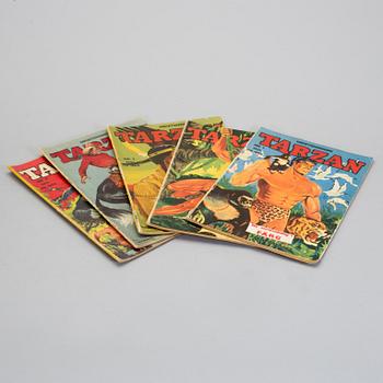 SERIETIDNINGAR, Tarzan, nr 1-4, samt 6, 1951.