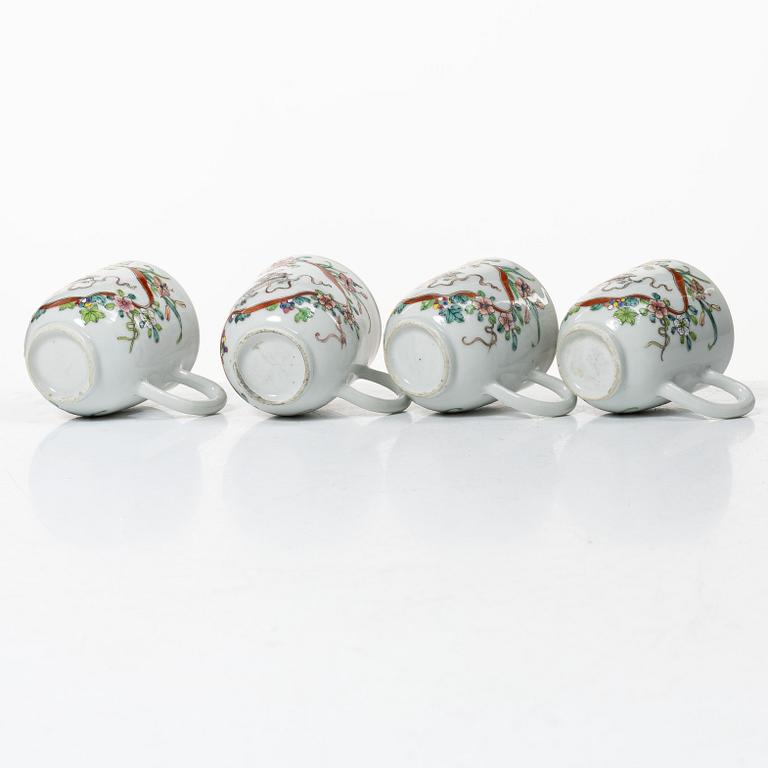 A group lot of 11 Chinese cups, Qing dynasty, Qianlong (1736-95).
