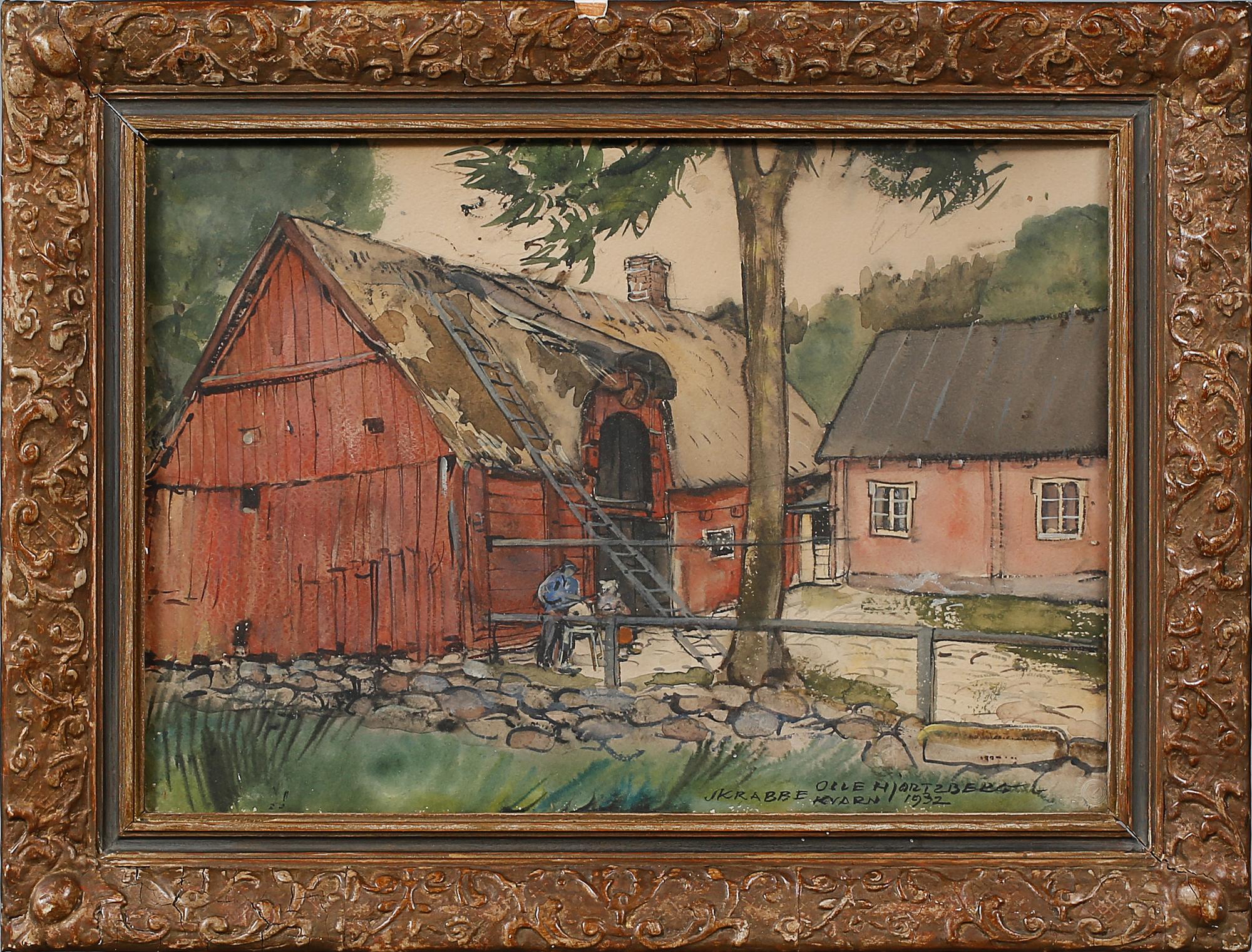 OLLE HJORTZBERG, akvarell, signerad och daterad 1932.