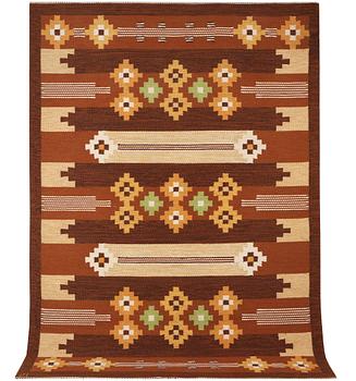 Ingegerd Silow, a flatweave carpet, signed IS, c. 241 x 167 cm.