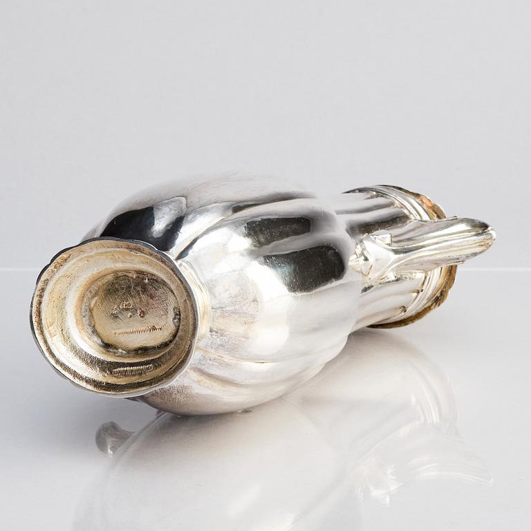 A Spanish 18th century Rococo silver coffee-pot, city mark of Barcelona. Unclear makers mark.