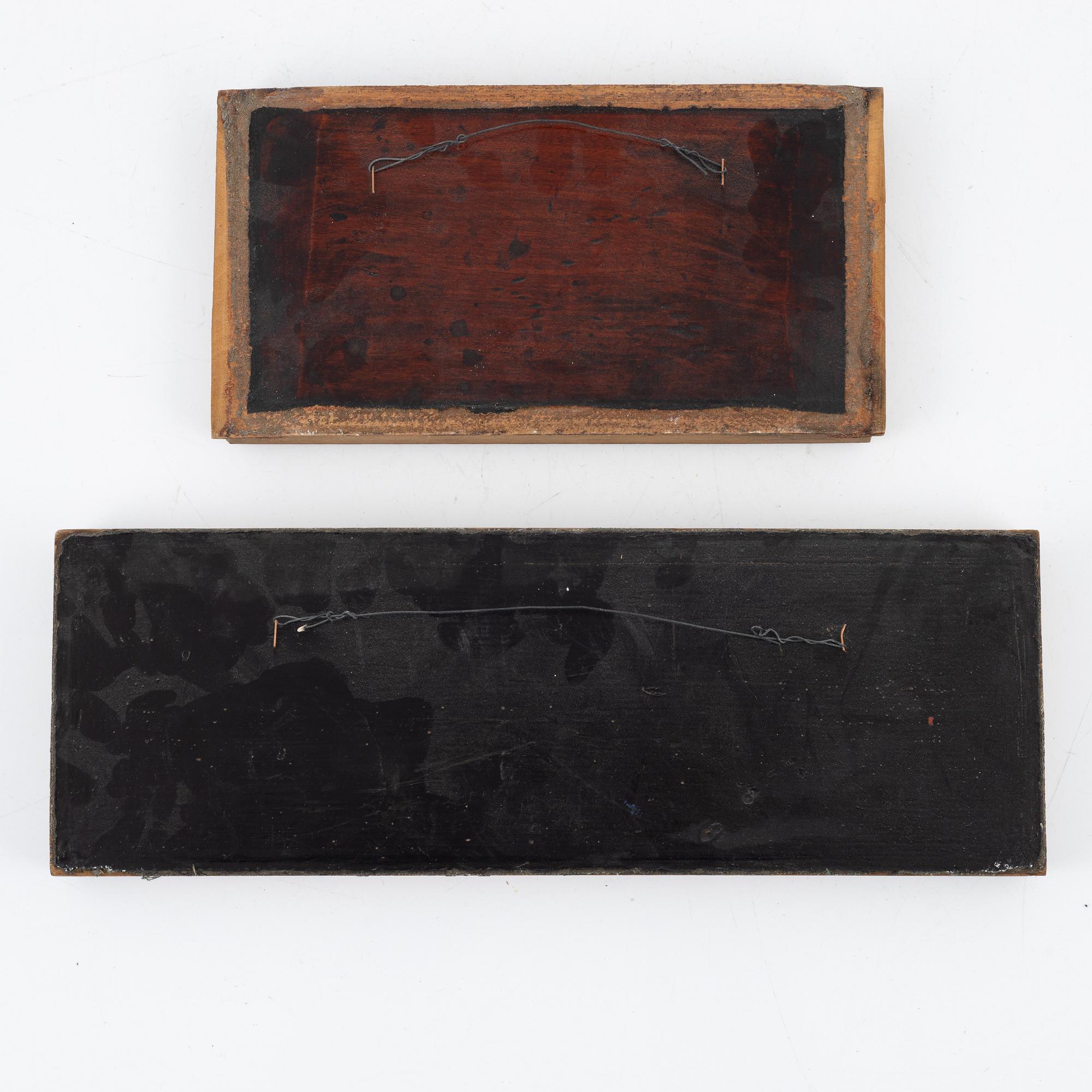 A group of five sculptured wooden decorative objects, late Qingdynasty.