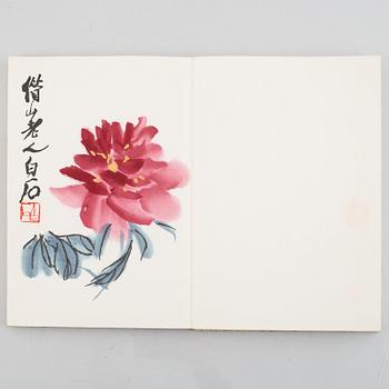 Book with 22 woodblock prints in colours, "Qi Baishi hua ji", published by Rong Bao Zhai xin ji, Beijing 1952.