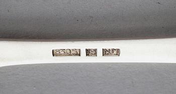 BESTICK, 29 delar, silver, Norge, olika modeller, 1900-tal. Total vikt ca 795 gram.