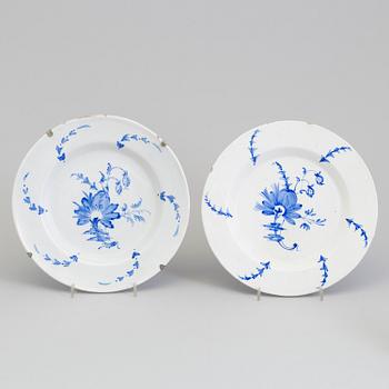 Three Rörstrand faiance dishes, 18th century.