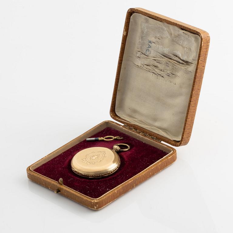 Fickur, 14K guld, "J.R. Losada, 241 Regent Street, London", savonett, armbandsur, 45,5 mm.