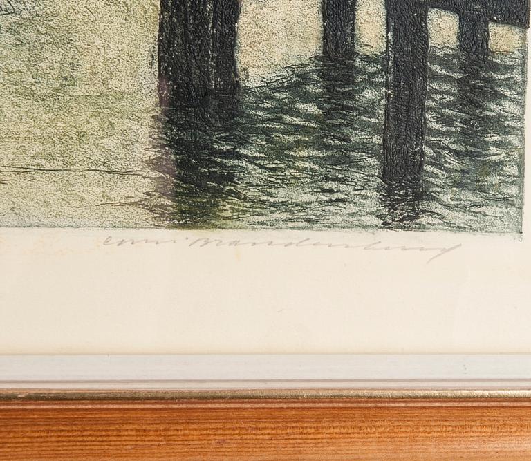 CORNELIS BRANDENBURG, färgetsning, signerad.