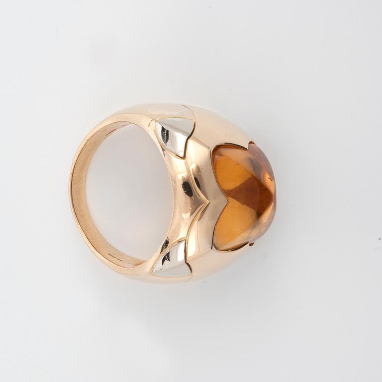 A Bulgari "Pyramid" citrine ring.