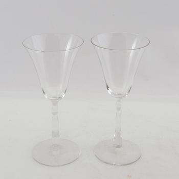 Simon Gate, wine glasses 15 pcs and decanters 2 pcs first half of the 20th century.