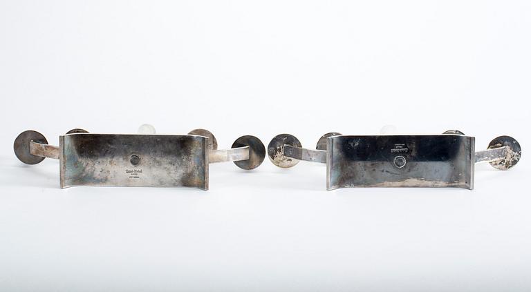 KANDELABRAR, ett par, nysilver, Ystad Metall.
