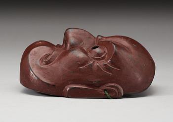 A red painted Japanese Noo Masque, period of Meiji.