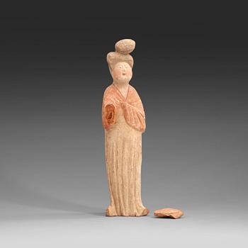 1264. A painted pottery  fat lady, Tang dynasty (618-906 AD).