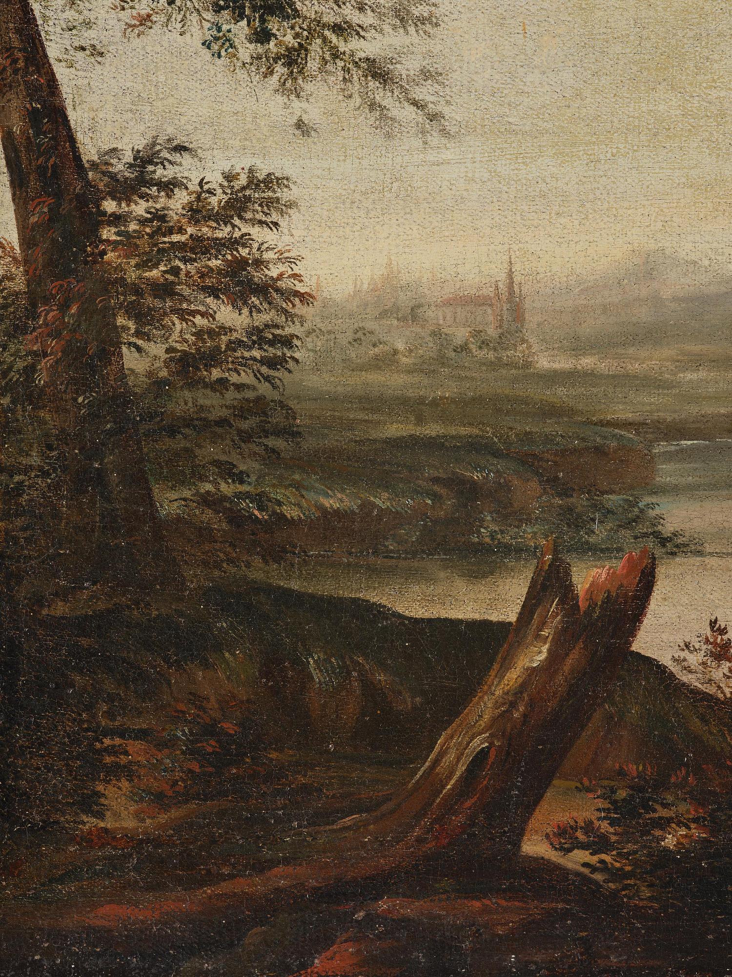 Domenico Roberti, tillskriven, Ruinlandskap med figurer.