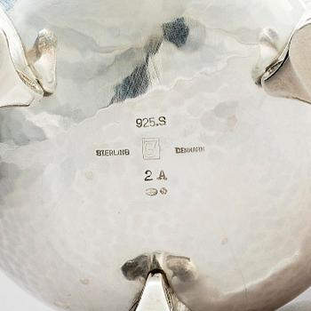Georg Jensen, a three pieces coffee service in sterling silver, "Magnolia/Blossom", Copenhagen 1933-44.