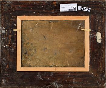 OKÄND KONSTNÄR, olja på kopparplåt. 1800-tal. Bär sign.