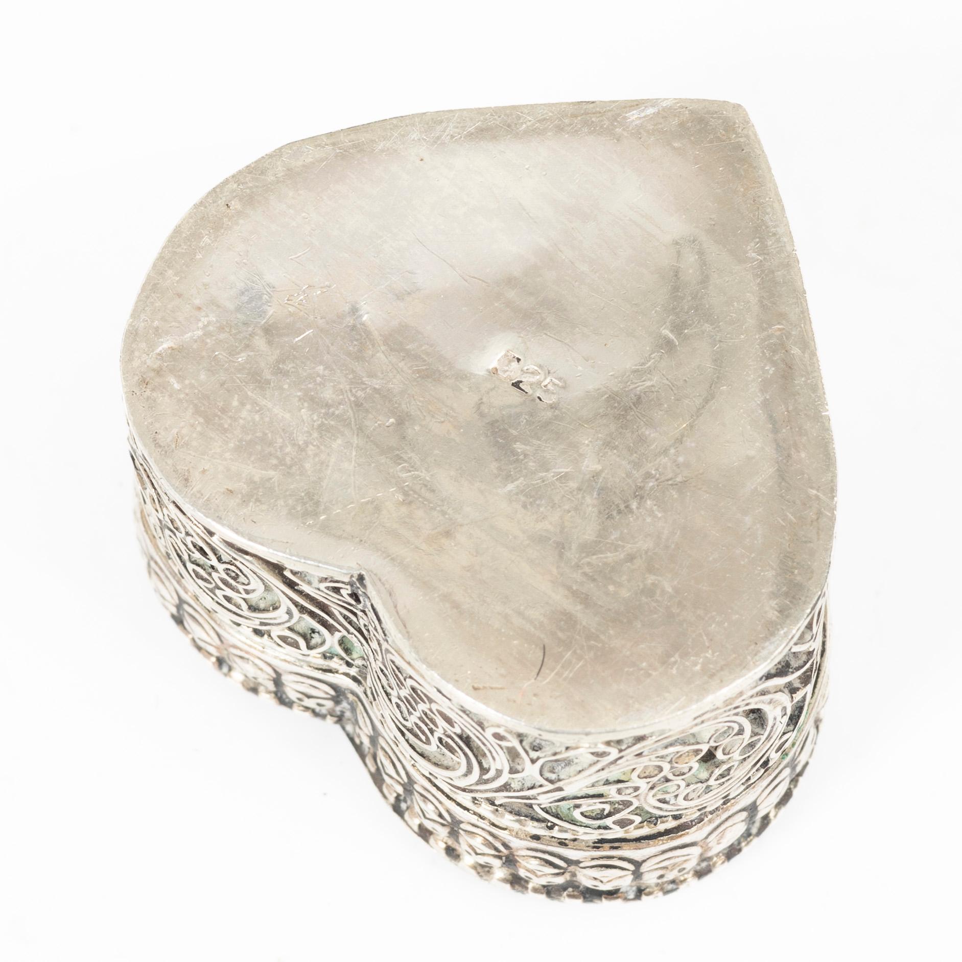 Boxes, 10 pcs, silver, with stones, 20th century.