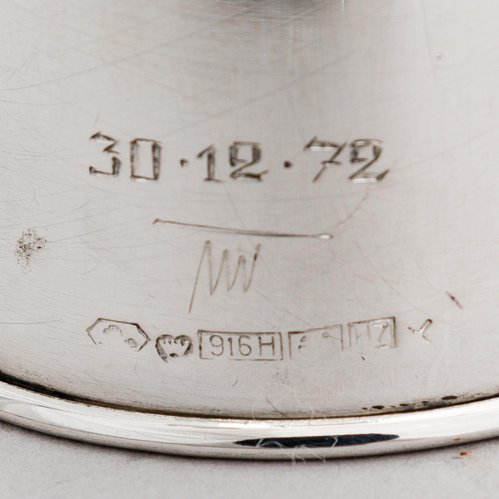 Tapio Wirkkala, Kandelaber TW 202, silver (916), Kultakeskus, Tavastehus 1961.