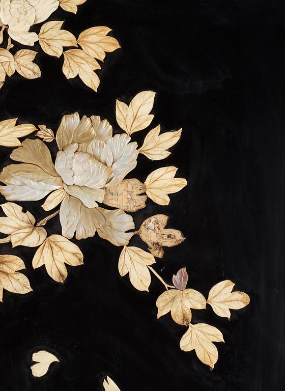 A Japanese wooden panel/screen, 20th century.