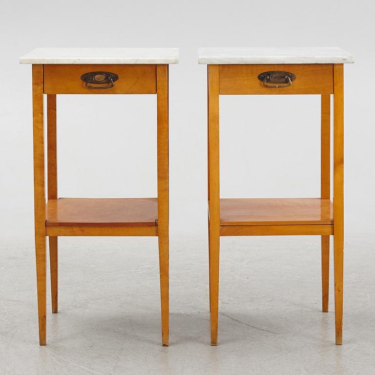 A pair of bedside tables, early 20th Century.