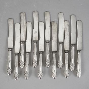KNIVAR, silver, 12+5 st, "Empire", CG Hallberg, Stockholm, 1910.