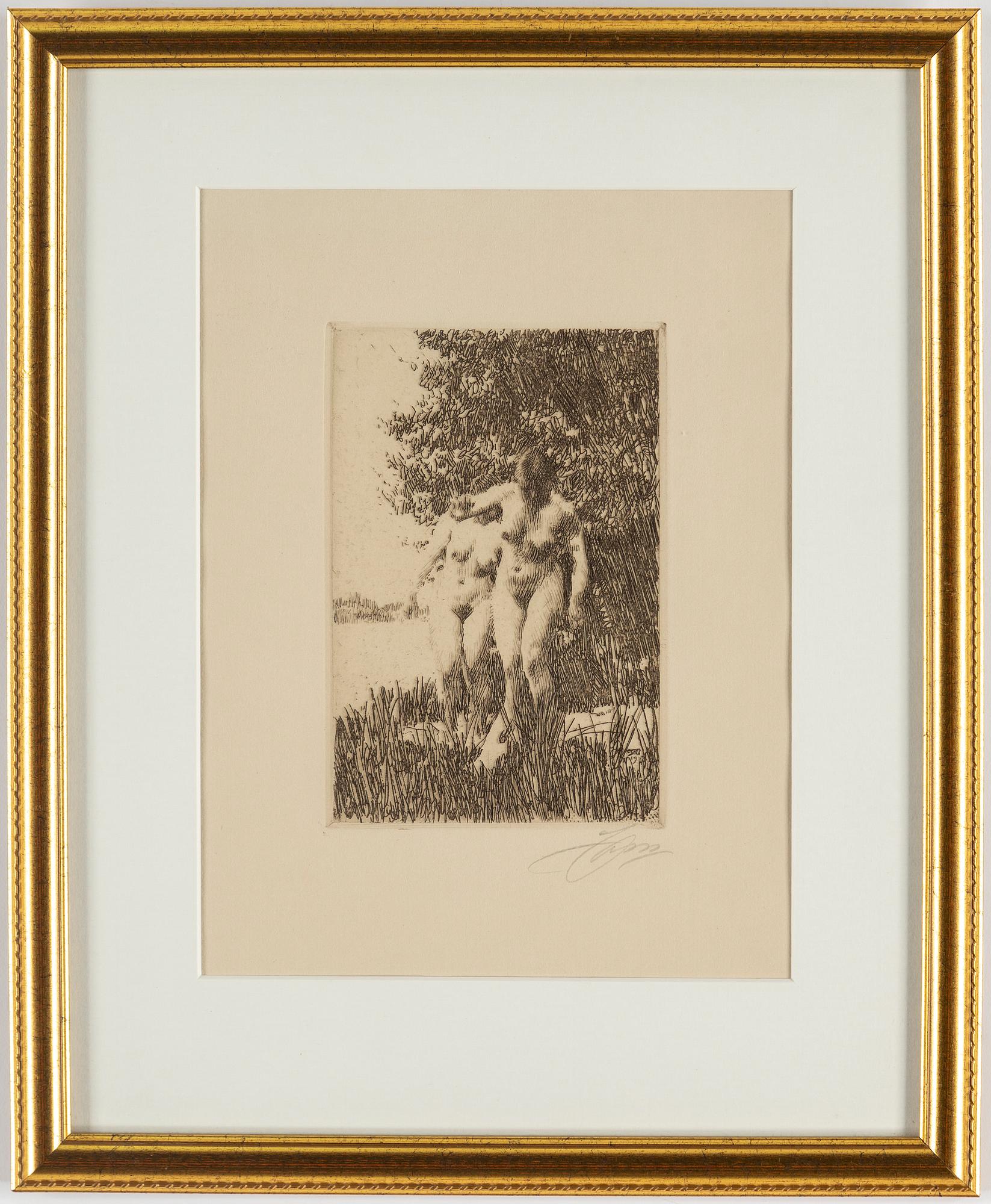 ANDERS ZORN, etsning, 1917, signerad med blyerts.