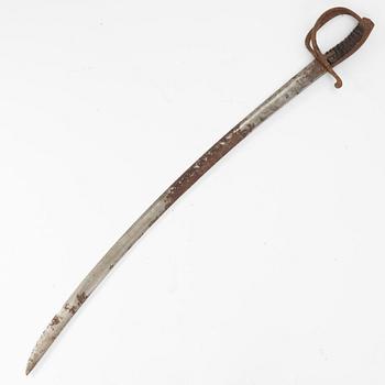 A Swedish cavalry sabre, 1825 pattern, with scabbard.