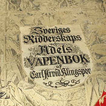 BOK, "Sveriges Ridderskaps och Adels vapenbok", Carl Arvid Klingspor, Centraltryckeriet Stockholm, sent 1800-tal.