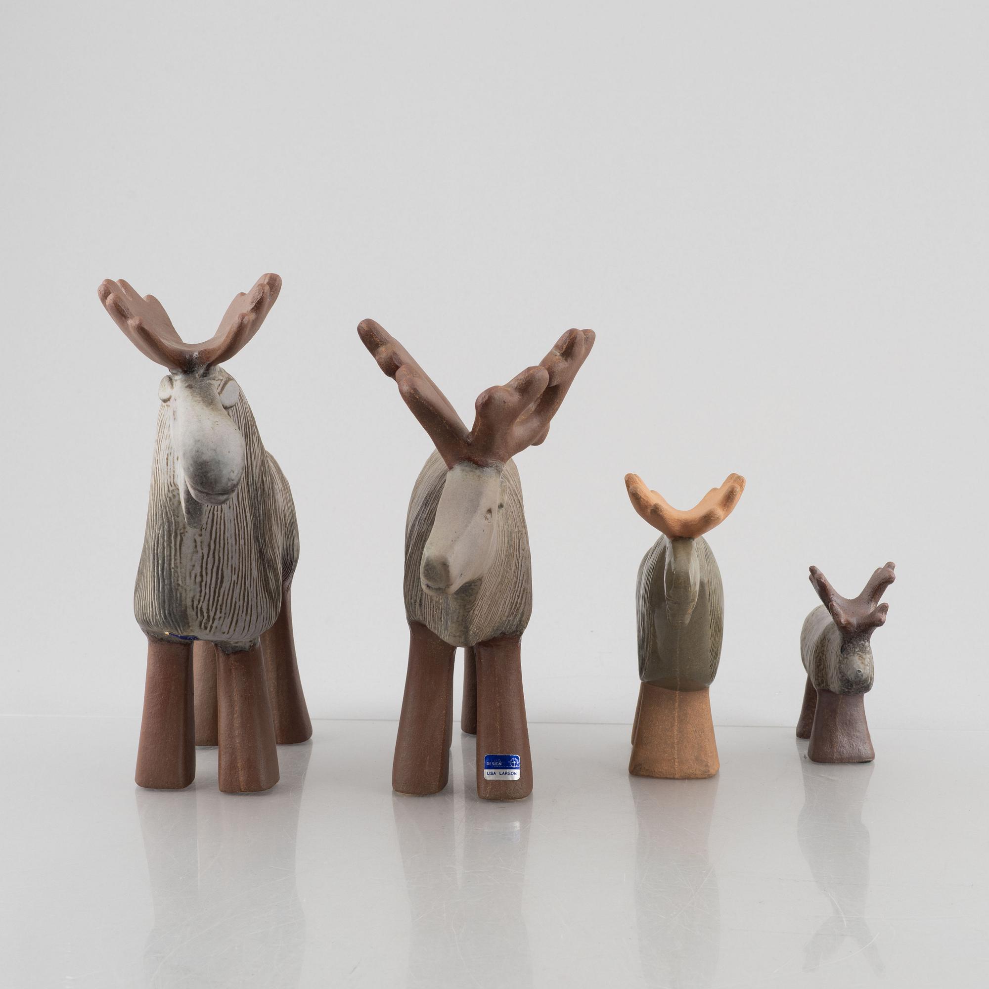 Lisa Larson, figuriner, 4 st, ur serien "Skansen", Gustavsberg.