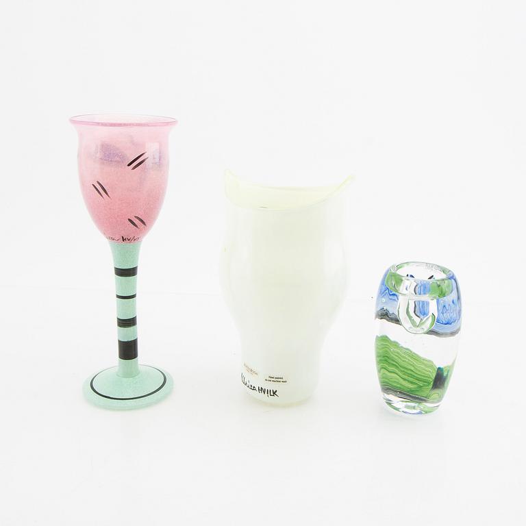 Ulrica Hydman-Vallien, vaser 3 st signerade Kosta Boda.