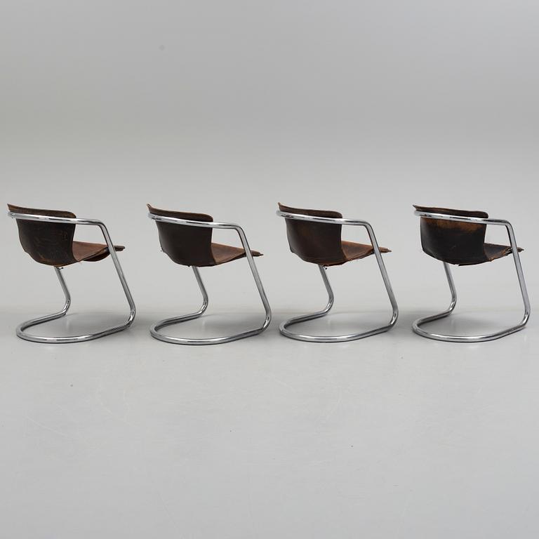 Four 1970s  'Cidue' chairs by Willy Rizzo, Italy.