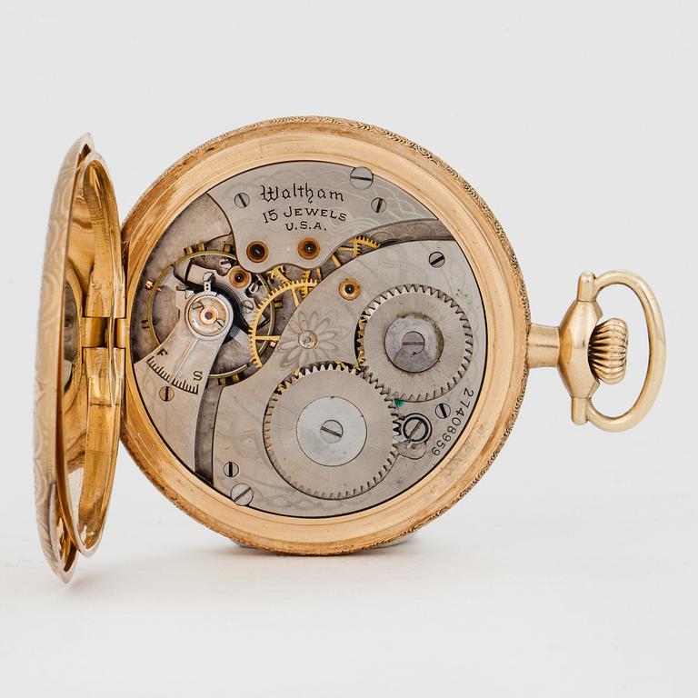 WALTHAM, pocketwatch, 45,5 mm, hunting case,