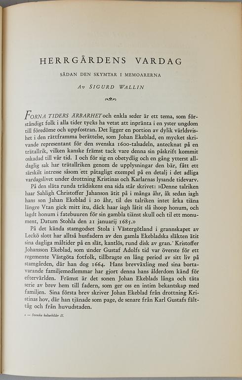 BÖCKER, Svenska Kulturbilder, Erixon och Wallin, 1932, sex volymer.