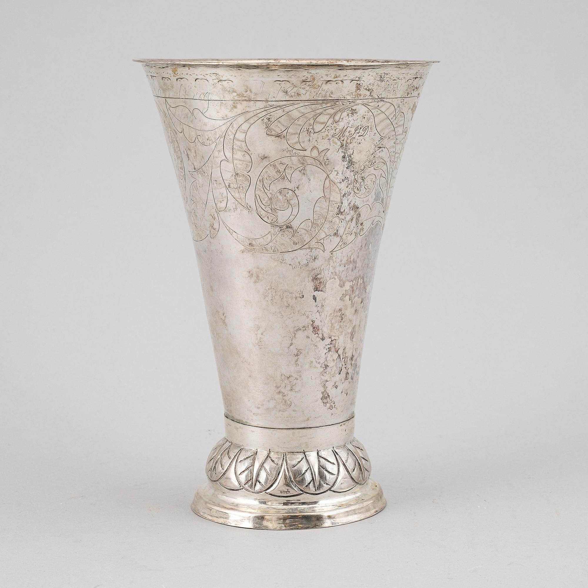 A Swedish early 19th century silver beaker, mark of Sven Dahlstrom, Gavle (1778-1804).