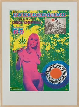 Sture Johannesson · STURE JOHANNESSON & EUGENE DELACROIX, utställningsaffisch, färgoffset, 1968.