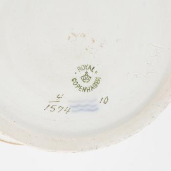 A porcelain bowl with saucer, Royal Copenhagen, Denmark.